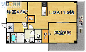 大阪府大阪市東淀川区小松3丁目（賃貸マンション2LDK・5階・48.00㎡） その2