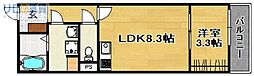 リブレメゾン淡路I 1階1LDKの間取り
