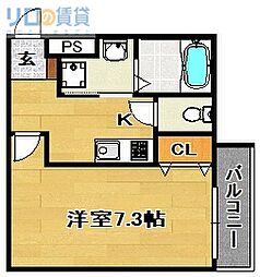 大阪市東淀川区柴島2丁目マンション 1Kの間取図画像