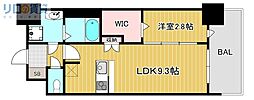 セレ二テ新大阪プリエ 1LDKの間取図画像