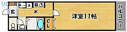 ユニ・コート 1Kの間取図画像
