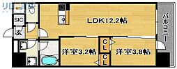 スプランディッド大阪EAST 2LDKの間取図画像