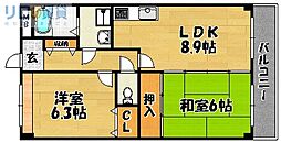 ドリーム大桐 2LDKの間取図画像