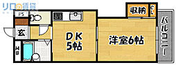 上新庄グランドハイツ北 1DKの間取図画像