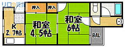 親交テラス相川 2Kの間取図画像
