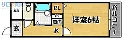 エミネンスヨシムラ 1Kの間取図画像