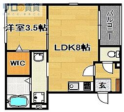 DiiRA下新庄 1LDKの間取図画像