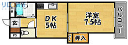 ロイヤルハイツ菅原 1DKの間取図画像