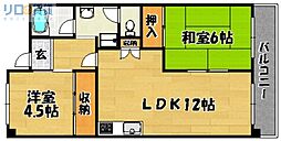生島リバーサイドマンションA棟 2LDKの間取図画像
