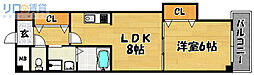 メゾンドゥ雅 1LDKの間取図画像