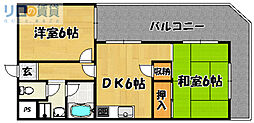 瑞光アーバンハイツ 2DKの間取図画像