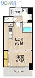 グランルクレ新大阪 1LDKの間取図画像