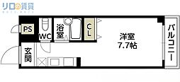 カンタル新大阪 ワンルームの間取図画像