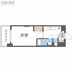 Luxe新大阪α 1Kの間取図画像