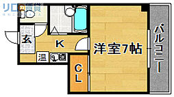 ハイツロフティー 1Kの間取図画像