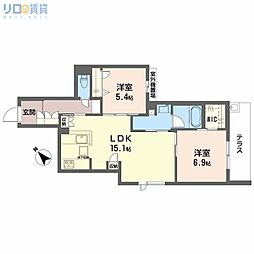 オルキデア クオーレ 2LDKの間取図画像