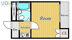 スリーデイズ新大阪 1Kの間取図画像