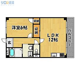 パークサイト豊里 1LDKの間取図画像