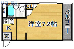 ヴィラ瑞光 1Kの間取図画像