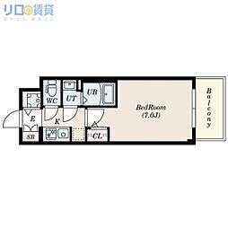 S-RESIDENCE上新庄ascent 1Kの間取図画像