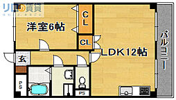 豊新グリーンハイツ 1LDKの間取図画像