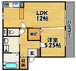 エルプエンテ2 1LDKの間取図画像