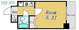 エスリード新大阪第2 1Kの間取図画像