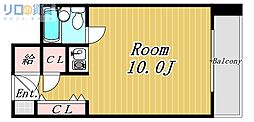 朝日プラザ新大阪 ワンルームの間取図画像