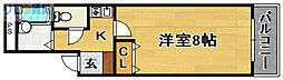 エクセレント上新8 1Kの間取図画像