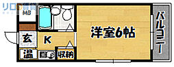 HR下新庄 1Kの間取図画像