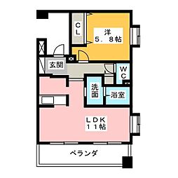 Blancheur平和台 1LDKの間取図画像