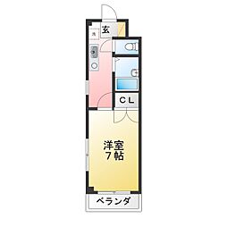 アークヒルズ常盤台 1Kの間取図画像