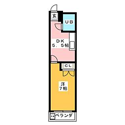 センチュリー小口 1DKの間取図画像