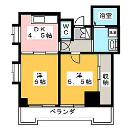 クレストカーサイダ 2DKの間取図画像