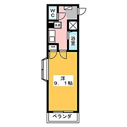 ドミール板橋本町 1Kの間取図画像