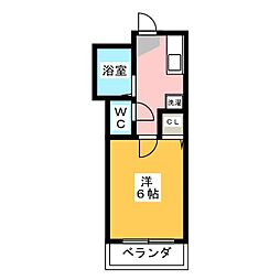 フローラルハイツ 1Kの間取図画像