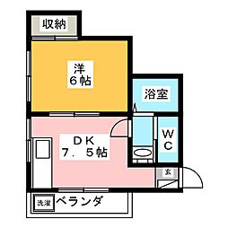 メゾンド徳丸 1DKの間取図画像