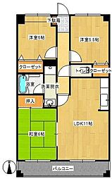 グレースナカジマ 3LDKの間取図画像