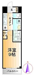 殿町デントヒルズ 1Kの間取図画像