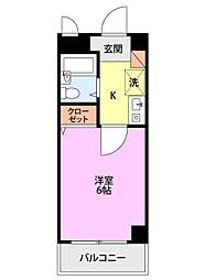 ハイツアオキ第3 1Kの間取図画像
