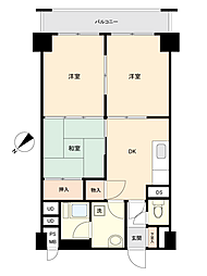 シャンボール相模原 3DKの間取り