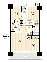 パレステージ本厚木 3LDKの間取図画像