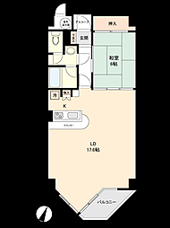 グラントピア丹沢 1LDKの間取り