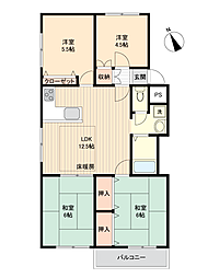 ファミール緑ヶ丘 4LDKの間取図画像