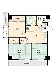 ダイアパレス阿波座 3DKの間取図画像