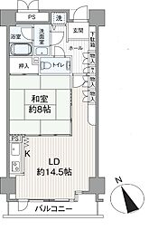 ロイヤルヴァンベール勝浦ビーチ 1LDKの間取図画像