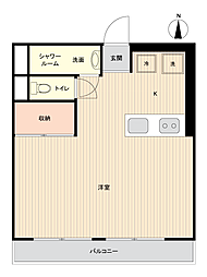 目黒第七コーポ ワンルームの間取図画像
