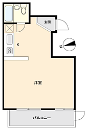 麻布霞町プリンスマンション ワンルームの間取図画像