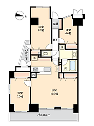 ベルシャトゥ立川 3LDKの間取図画像