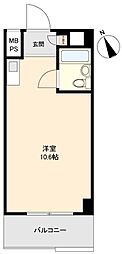 黄金町スカイマンション ワンルームの間取図画像